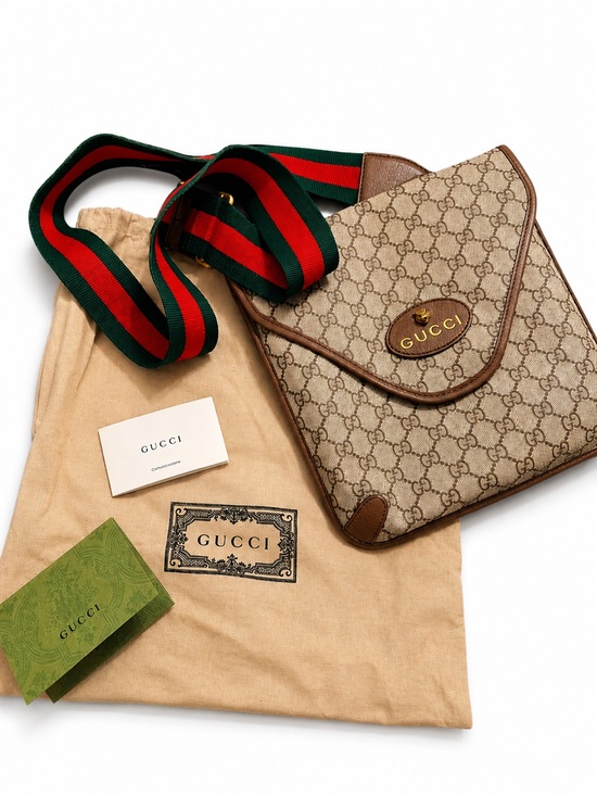 Gucci Handbags - Gucci Neo Vintage GG Supreme Web Flap Messenger Bag Beige New Acero EUC